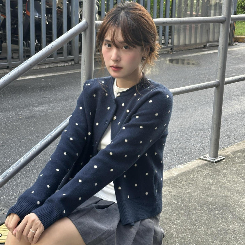 ネイビードットカーディガン