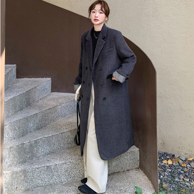 ダウンライナー付ウールブレンドロングコート