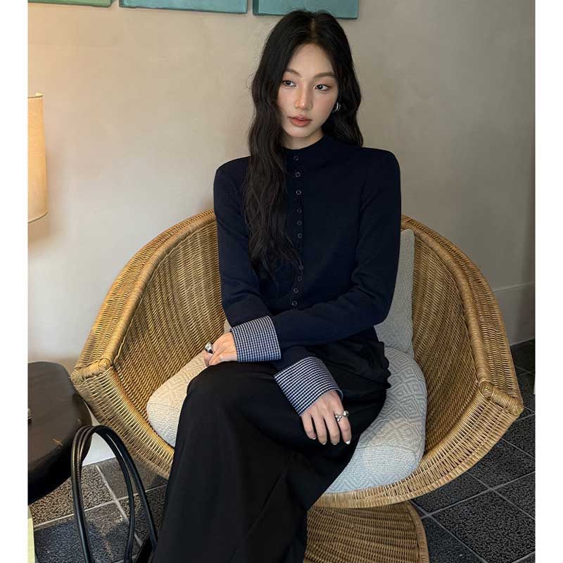 アクセントボタンカーディガン(4colors)