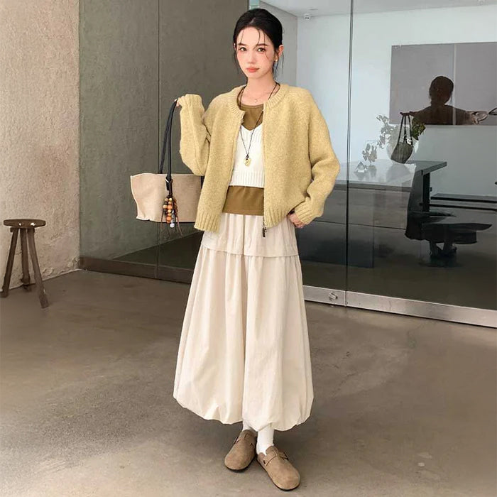 バルーンシルエットマキシスカート(4colors)