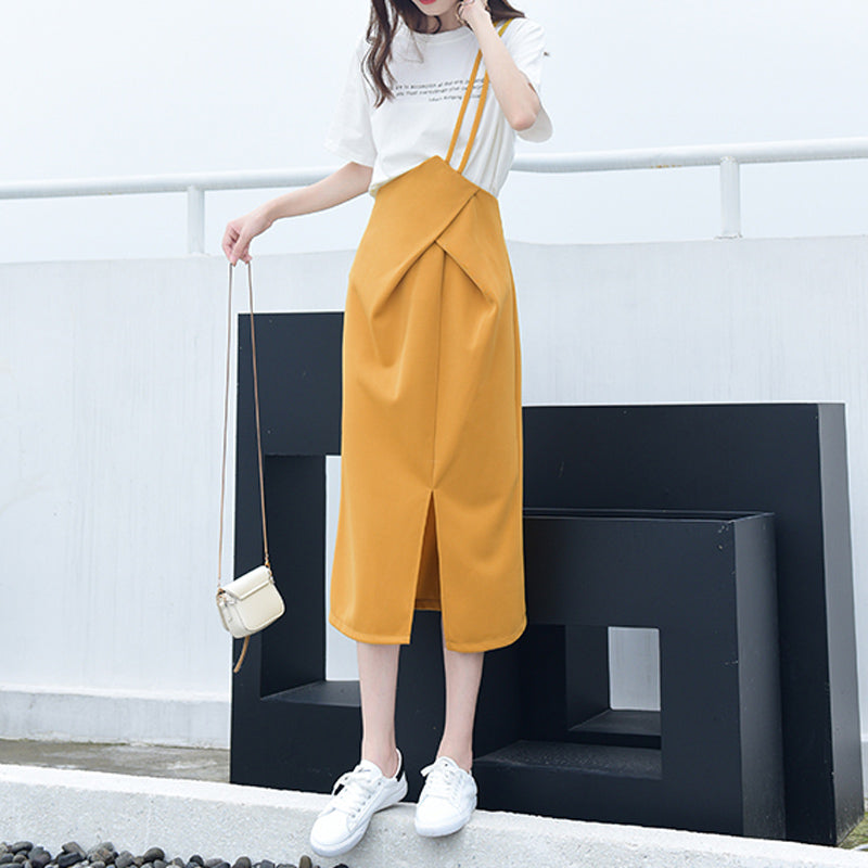 アシンメトリーストラップスカート(3colors)