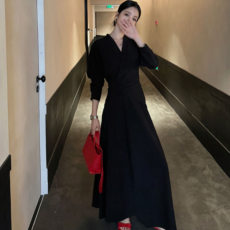 カシュクールバックリボンワンピース(2colors)