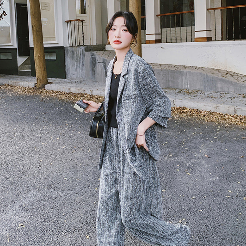 杢グレージャケットスーツセット