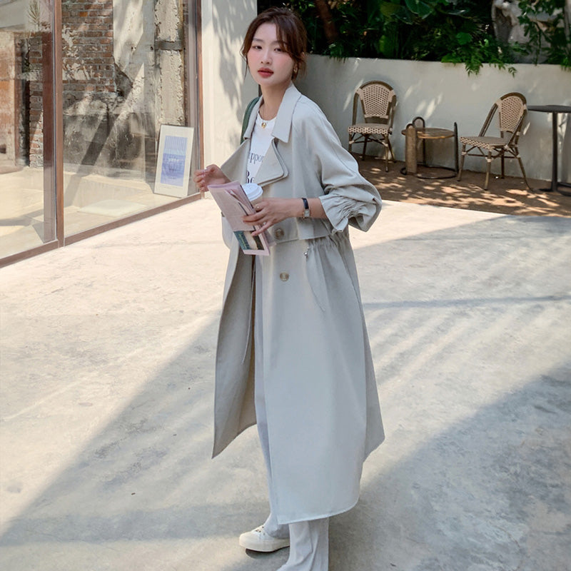 ヨーク付きミディアムレングストレンチコート