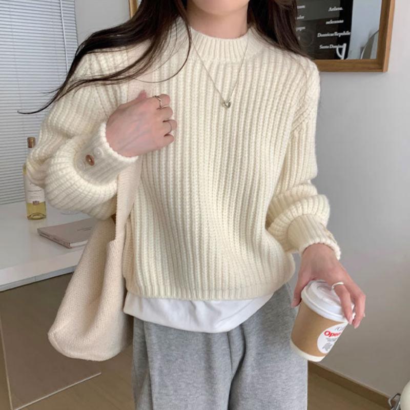 クルーネックリブセーター(4colors)