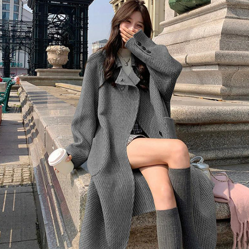 ラグランスリーブロング丈ウールコート