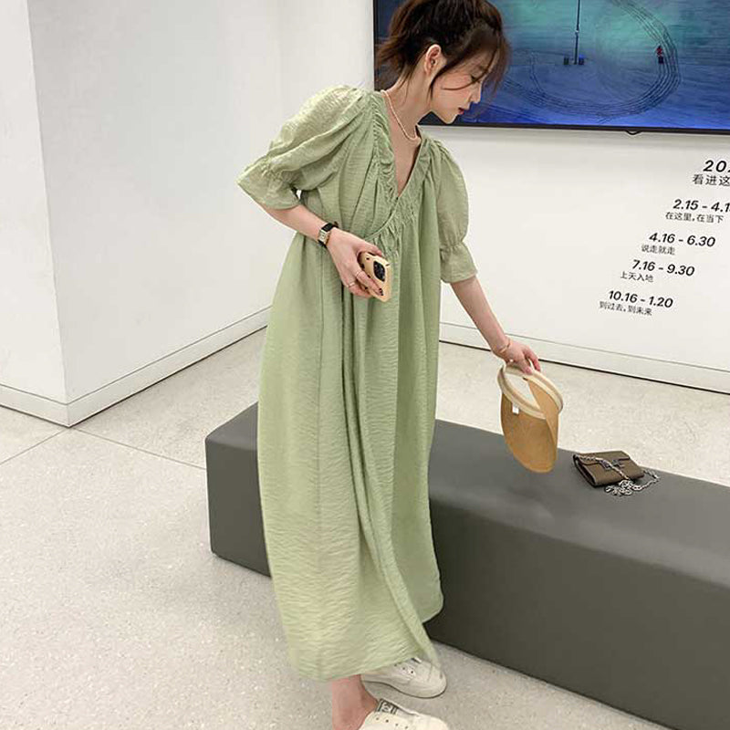 カシュクール風ギャザーワンピース(3colors)
