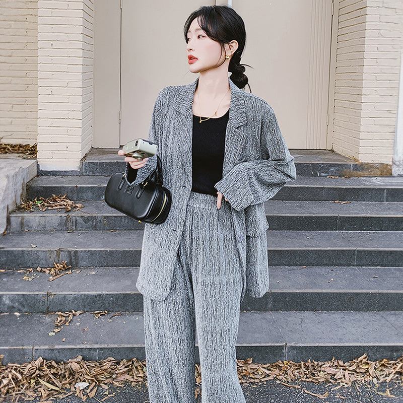 杢グレージャケットスーツセット