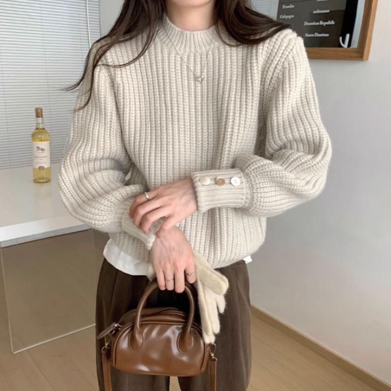 クルーネックリブセーター(4colors)