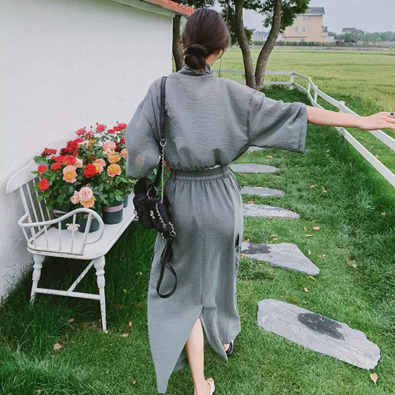 ワークスタイルトップス×スカートセット