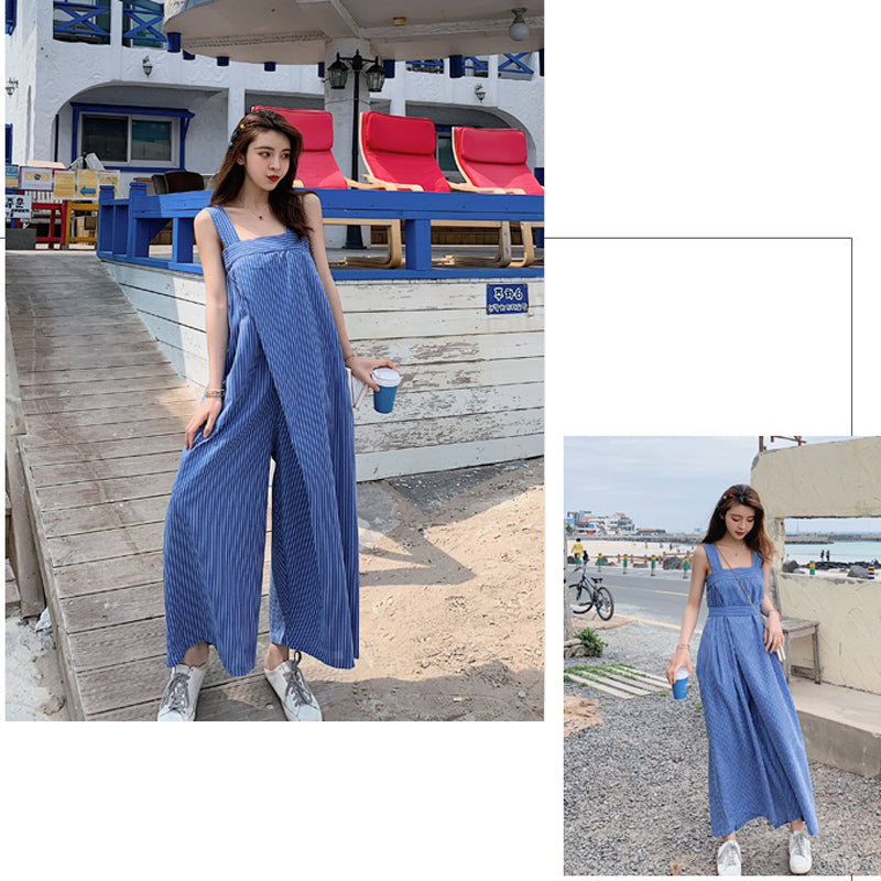 バックリボンストライプロンパース