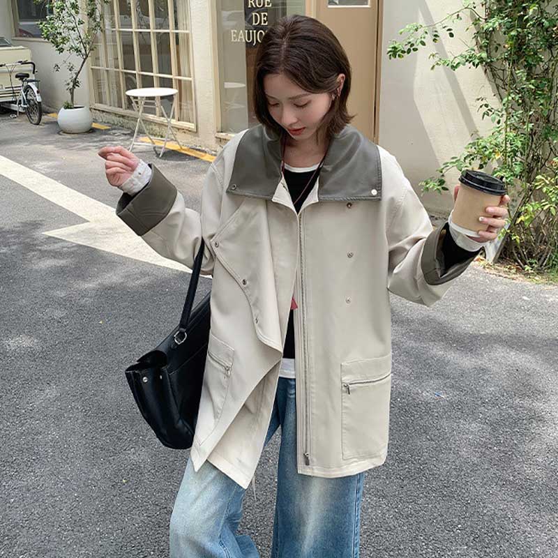 バイカラーミリタリーハーフコート