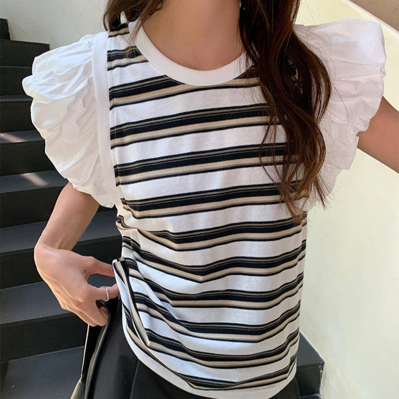 フレンチスリーブボーダーTシャツ (2colors)
