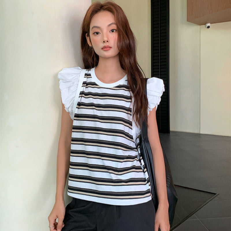 フレンチスリーブボーダーTシャツ (2colors)