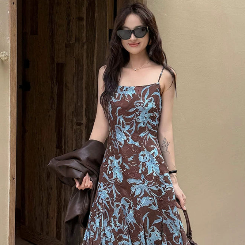 アートフラワーキャミソールワンピース(2colors)