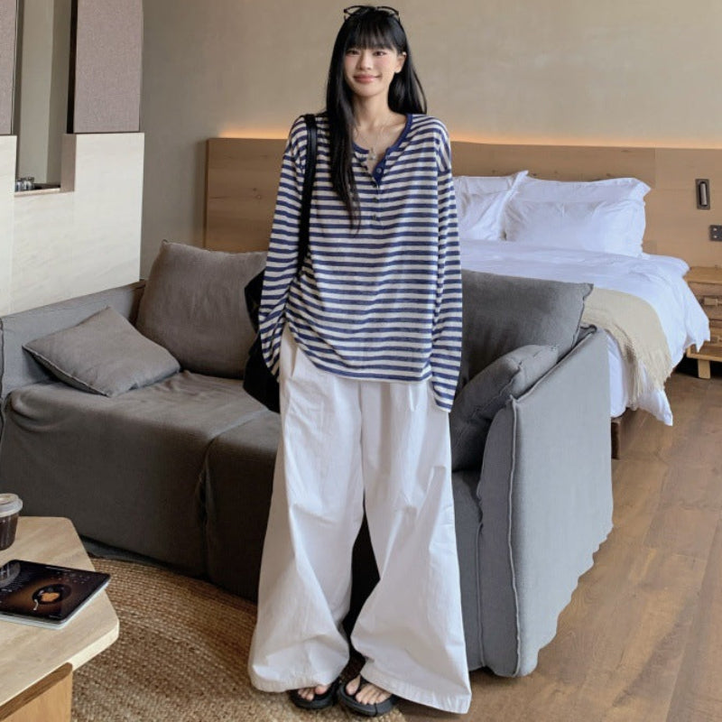 ストライプヘンリーロングTシャツ