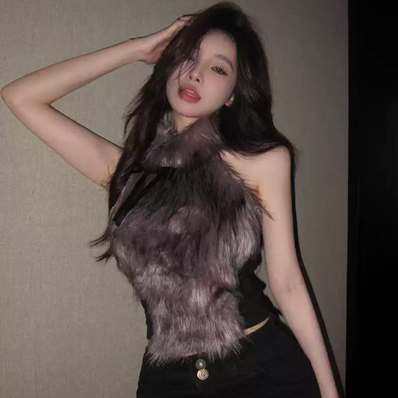 バックレスファーベスト