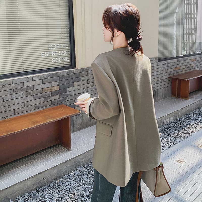 オーバーサイズノーカラージャケット