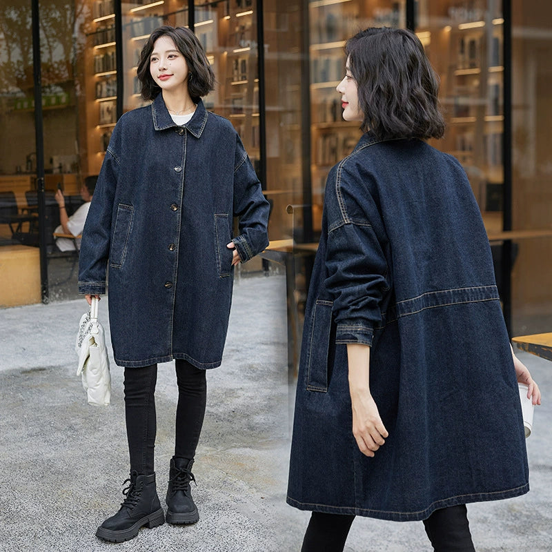 ステンカラーデニムコート