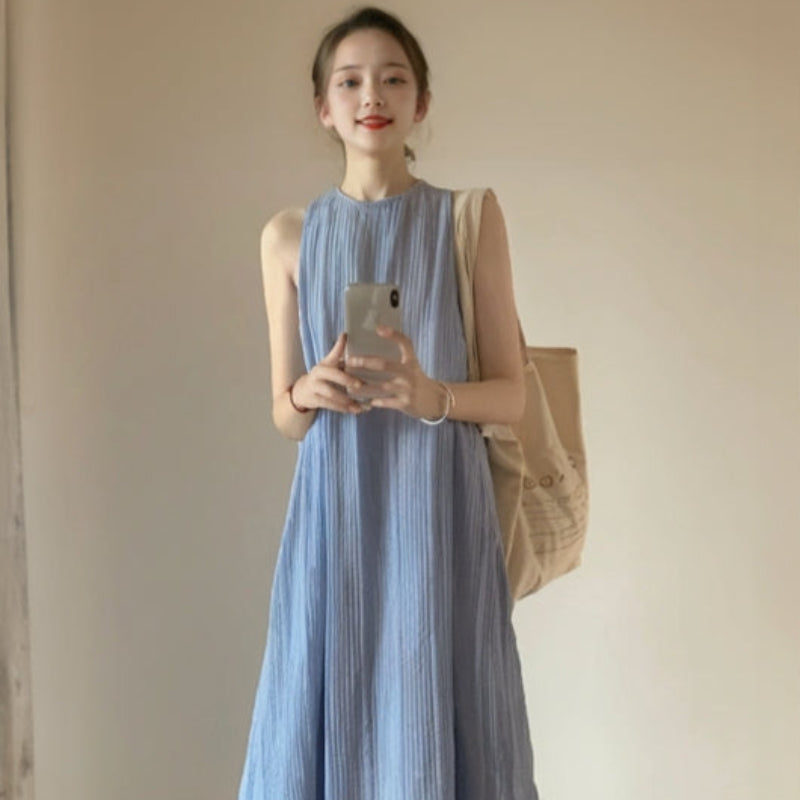 レイヤードノースリーブワンピース