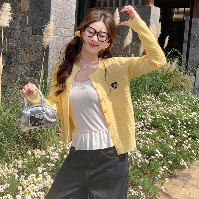 ガーリーケーブルニットカーディガン(7colors)