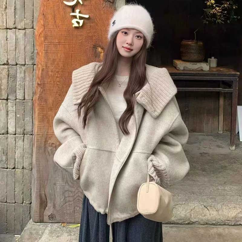 リブニットカラージップアップブルゾン