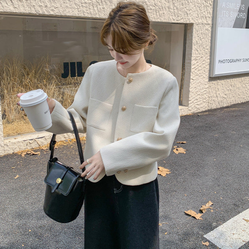 ノーカラーショートジャケット