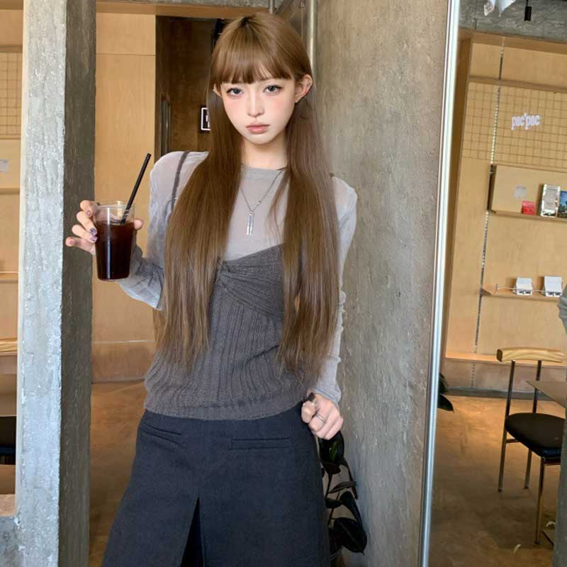 レイヤードキャミトップス×スカパンコーデ