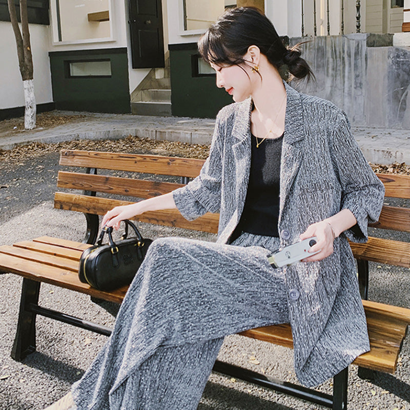 杢グレージャケットスーツセット