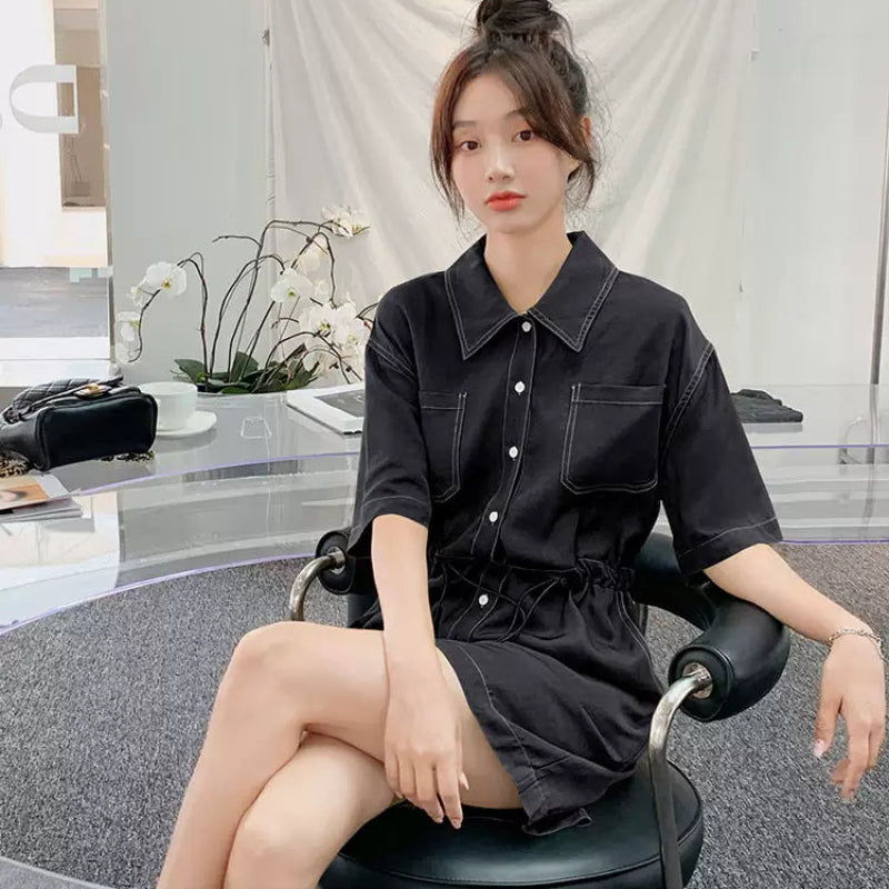 オールインワンシャツショートパンツ(2colors)