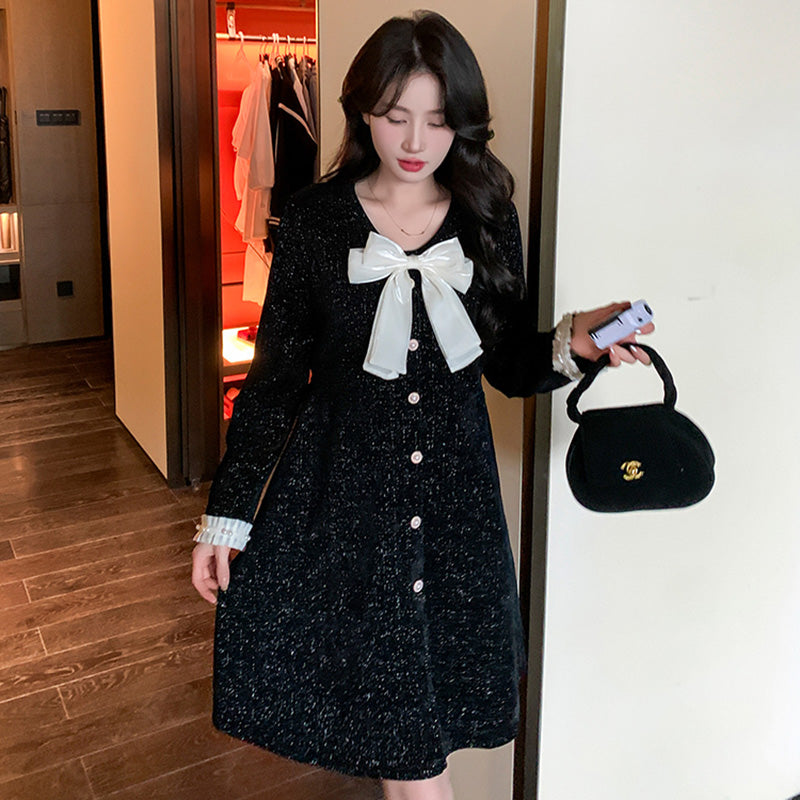 リボン付きオケージョンミニワンピース