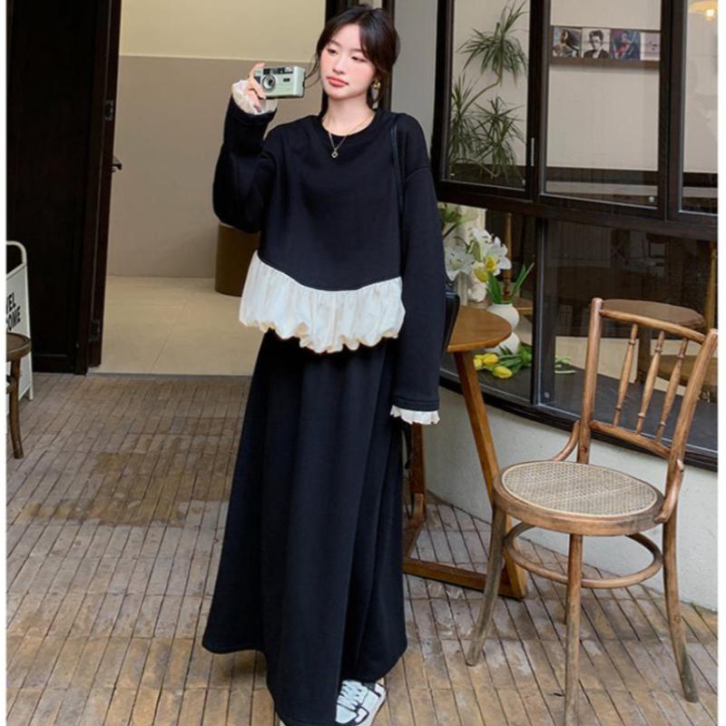 スウェットバルーントップス×スカートセット