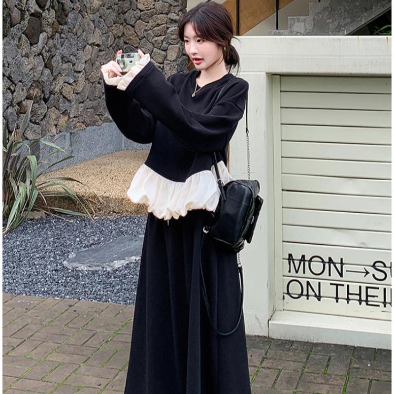 スウェットバルーントップス×スカートセット