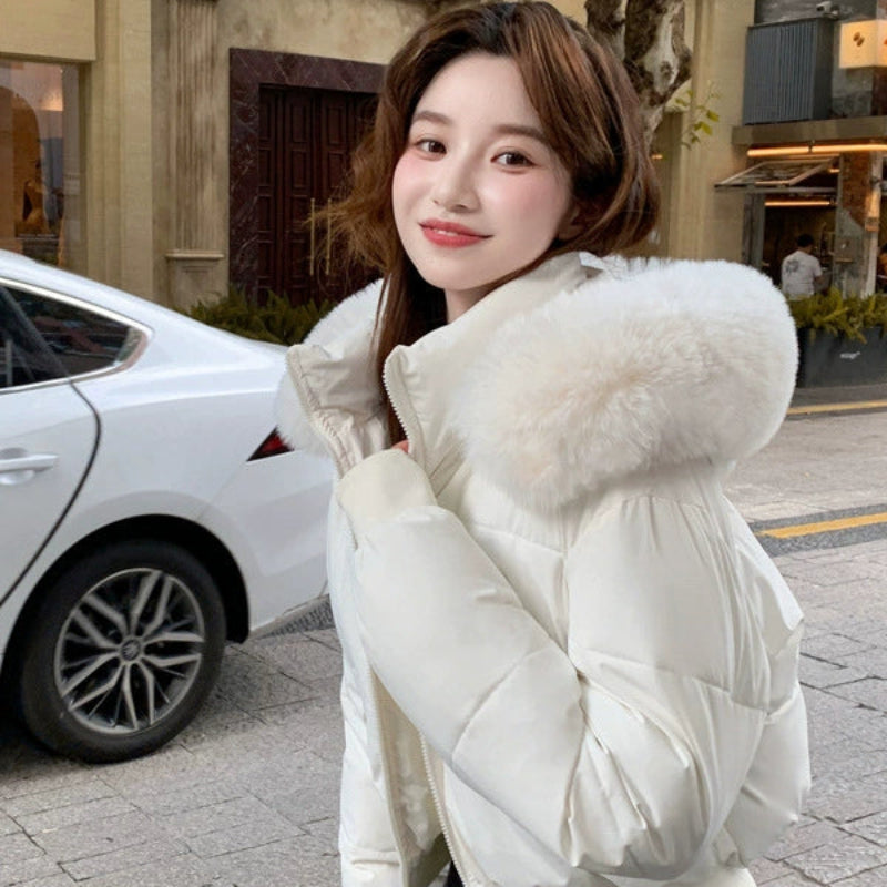 ボアフードキルティングショートコート(3colors)