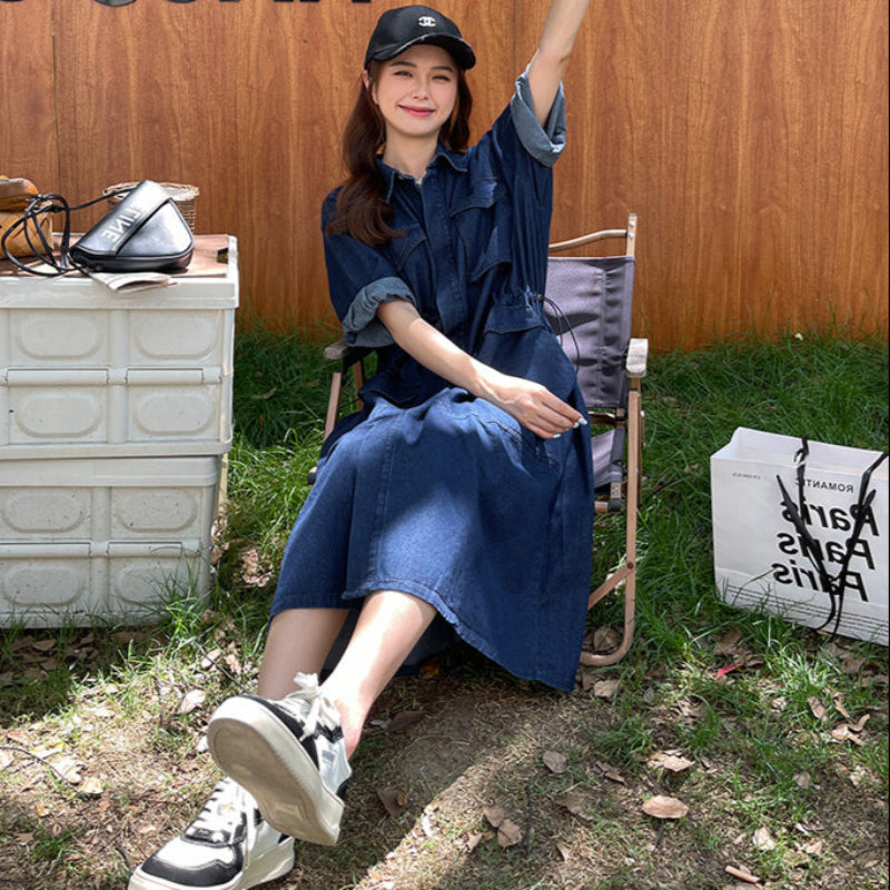 ワークデザインデニムワンピース