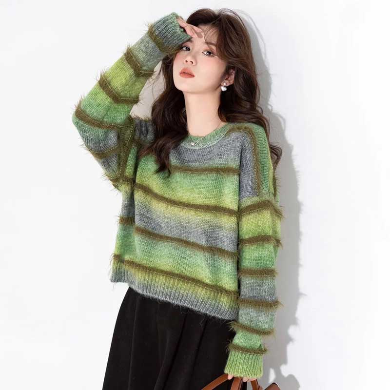 グラデーションボーダーシャギーニット(4colors)