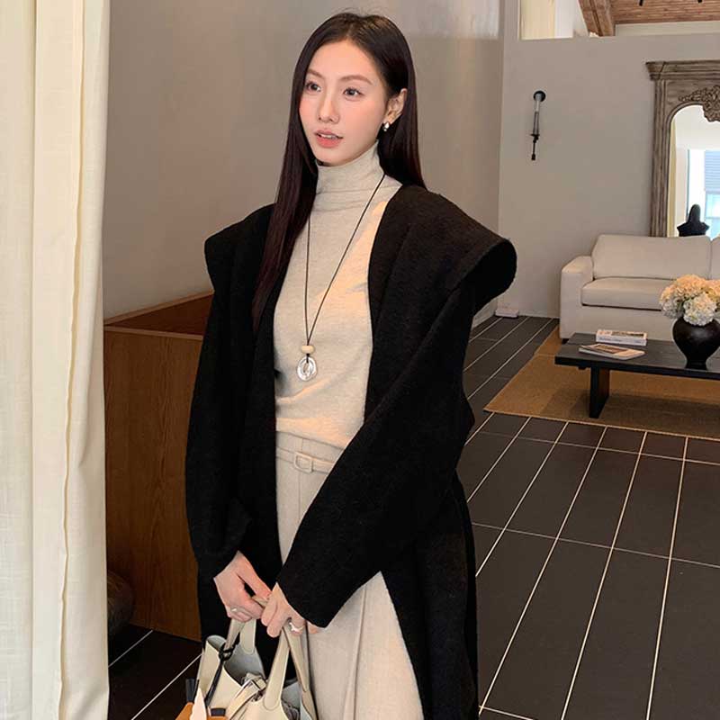 フード付きガウンコート(4colors)