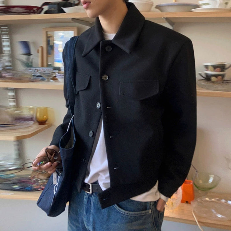 ラペルカラーショート丈ジャケット(2colors)