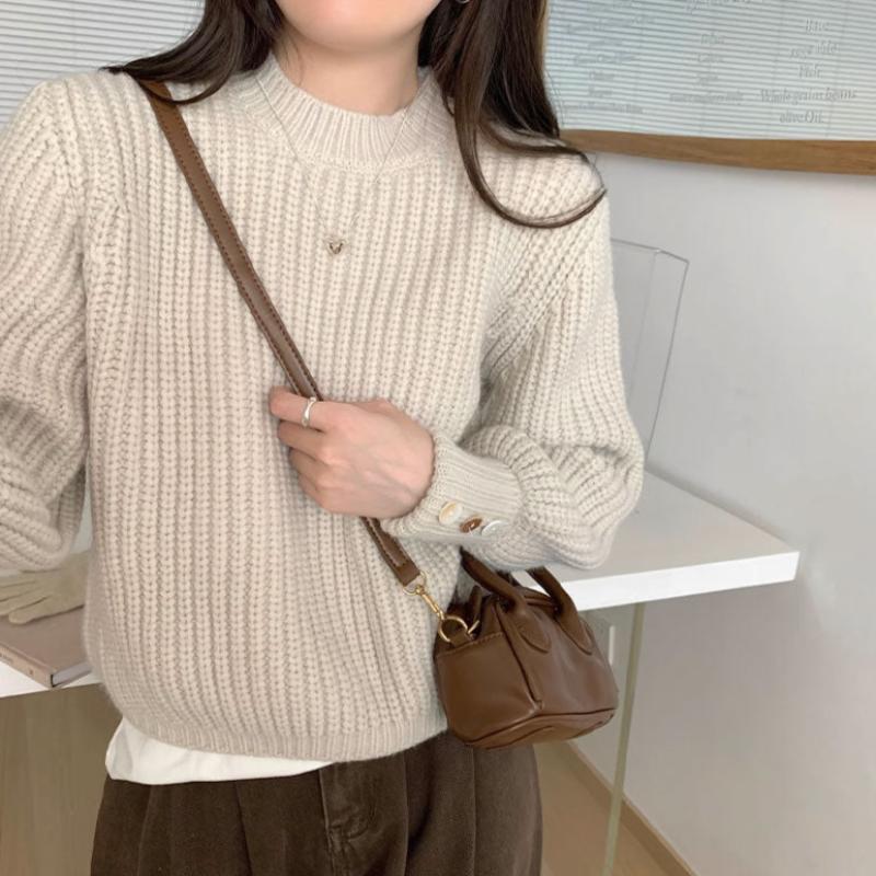 クルーネックリブセーター(4colors)