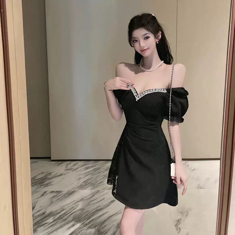 フェミニンパフスリーブミニドレス(3colors)