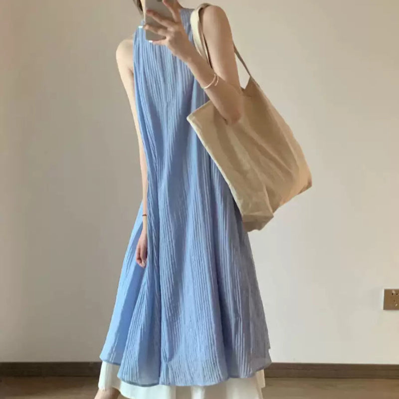 レイヤードノースリーブワンピース