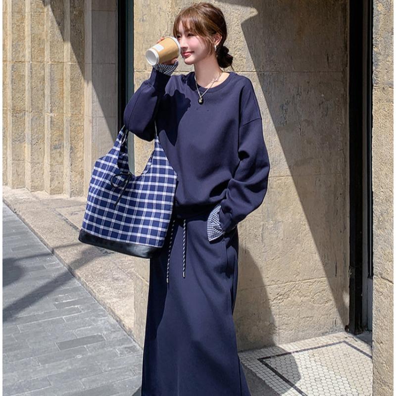 チェックカフストレーナー×スカートセット