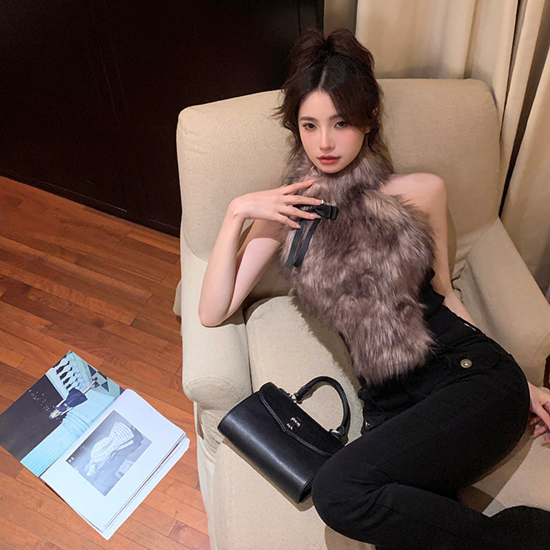 バックレスファーベスト