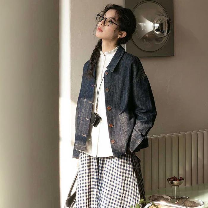 インディゴトラッドデニムジャケット