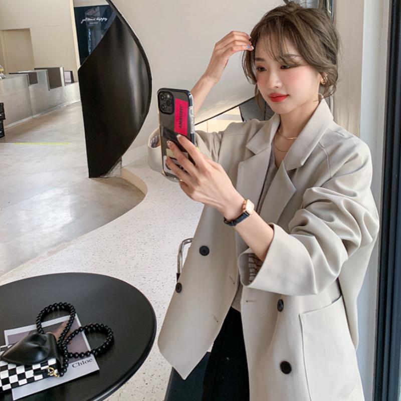 ドロップショルダーダブルジャケット(2colors)