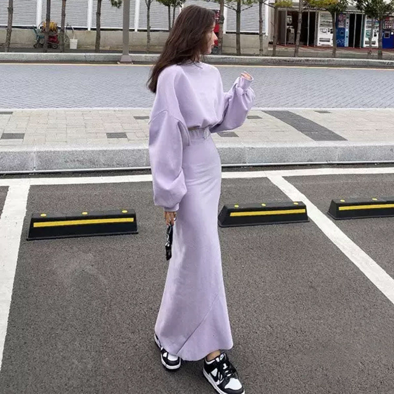 ショート丈ドルマントップ×ロングマーメイドスカート(2colors)