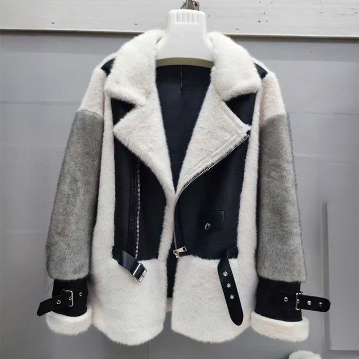 レザー切替ライダースジャケット(2colors)