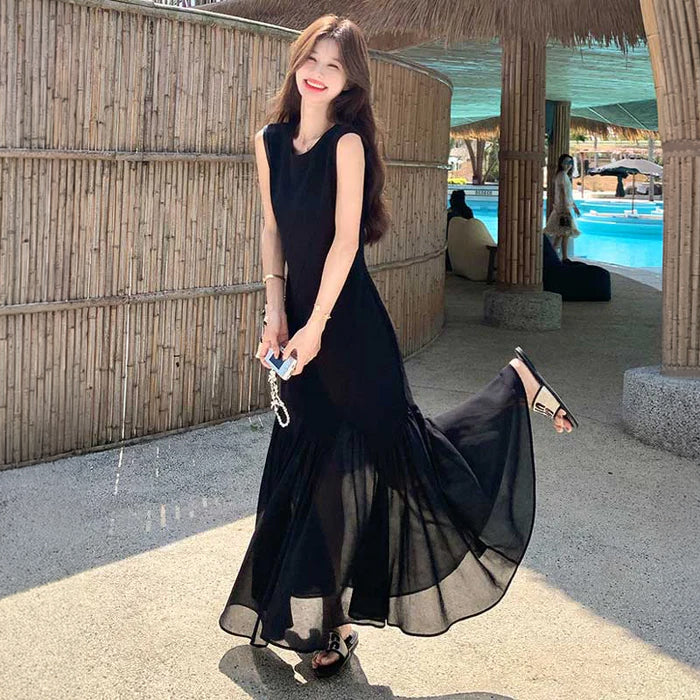 シアーフリルマーメイドワンピース