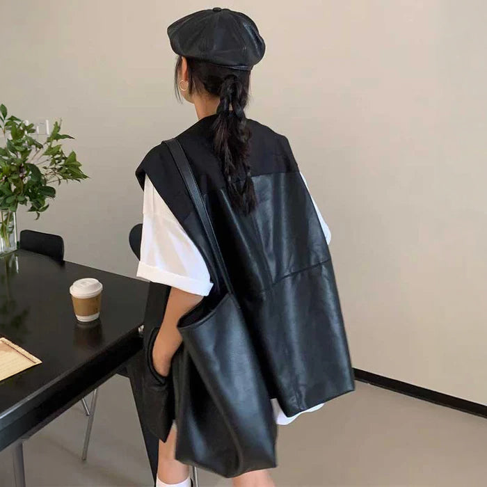 レザーコンビベスト
