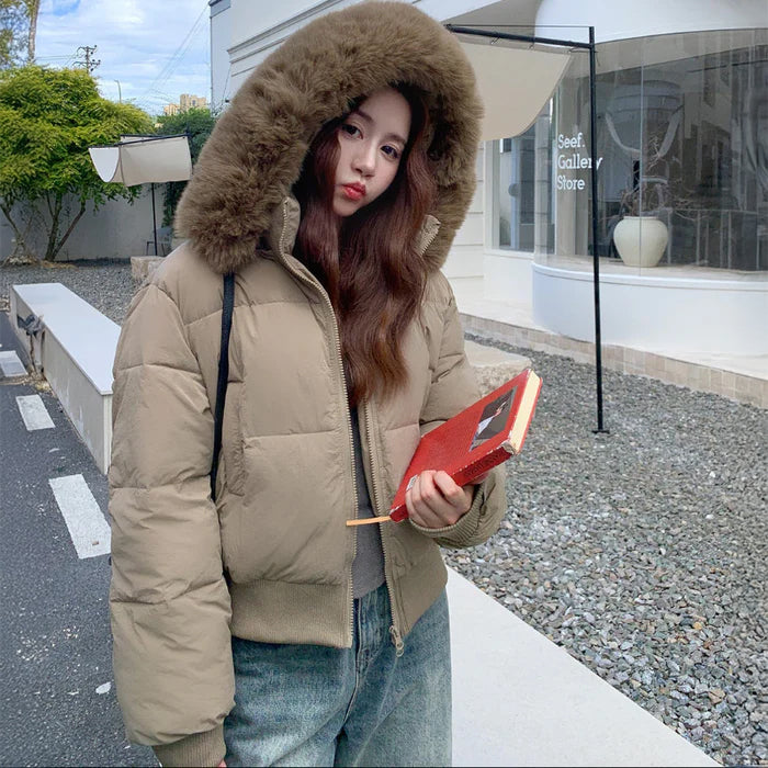 ボアフードキルティングショートコート(3colors)